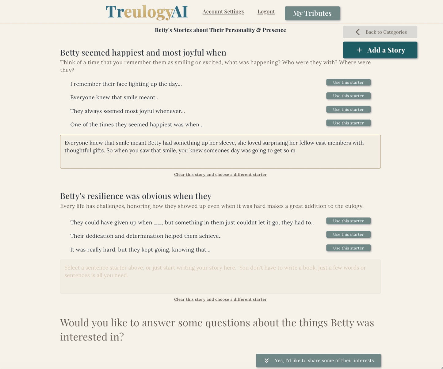 TreulogyAI — Eulogy, Obituary, Program & Memorial Writing